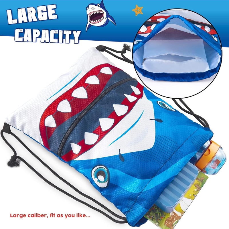 WAWSAM WAWASAM Kids Drawstring Backpack, Gym Swim Bag Cinch Bag for Girls Boys with Zipper Pocket - Image 3